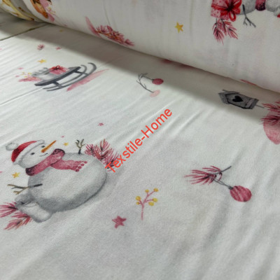 Фланель WH 25887 Праздник в лесу - красный