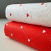 Ранфорс N - №2409 \ 13 Сердечный ритм красный фон белый